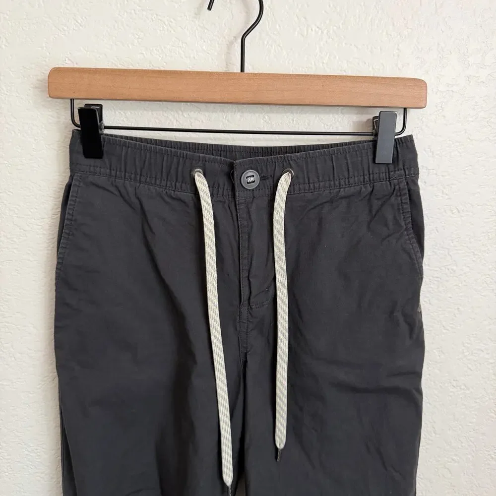 Vuori DuraTerra Ripstop Wide Leg Ankle Cropped Pants Charcoal Black Gray XS
